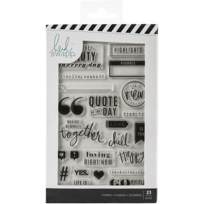 American Crafts - Heidi Swapp Clear Stamps - Color Fresh Words and Icons