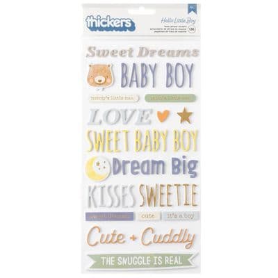 American Crafts Thickers - Hello Little Boy Phrases