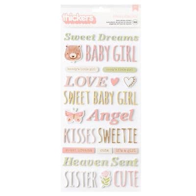 American Crafts Thickers - Hello Little Girl Phrases