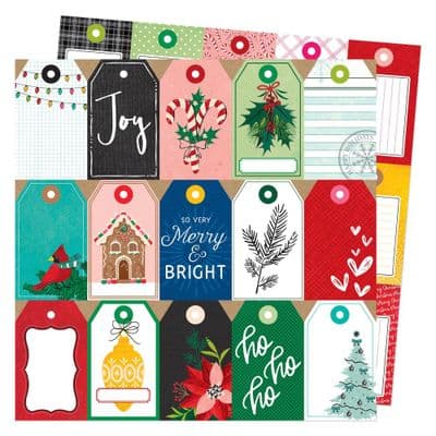 American Crafts Vicki Boutin Peppermint Kisses 12x12 - Peppermint Kisses Tags