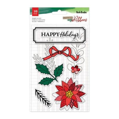 American Crafts - Vicki Boutin Wrapped in Ribbons Stamp & Die Set