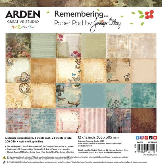 Arden Creative Studio 12x12 Paper Pad - Remembering...
