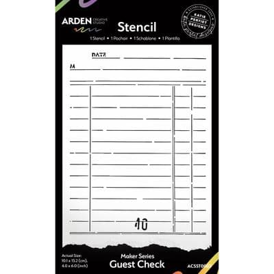 Arden Creative Studio 4in x 6in Stencil - Maker Series - Guest Check