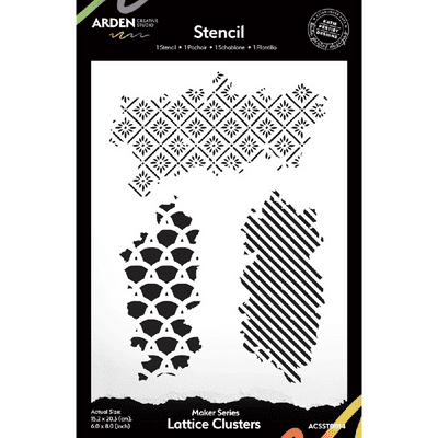 Arden Creative Studio 6in x 8in Stencil - Maker Series - Lattice Clusters