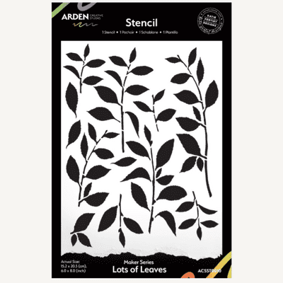 Arden Creative Studio 6in x 8in Stencil - Maker Series - Lots of Leaves