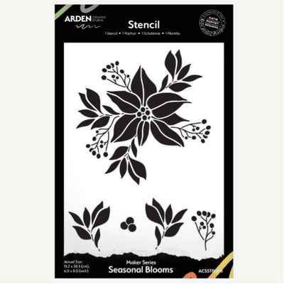 Arden Creative Studio 6in x 8in Stencil - Maker Series - Seasonal Blooms