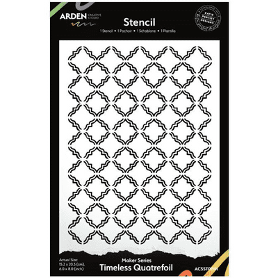 Arden Creative Studio 6in x 8in Stencil - Maker Series - Timeless Quatrefoil