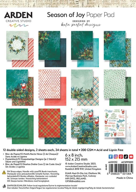 Arden Creative Studio 6x8 Paper Pad - Season of Joy