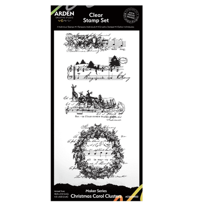Arden Creative Studio Clear Stamps 4x8 - Maker Series - Christmas Carol Clusters