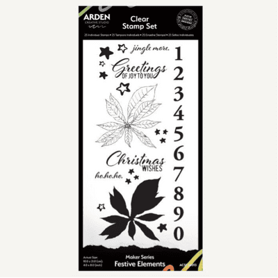 Arden Creative Studio Clear Stamps 4x8 - Maker Series - Festive Elements