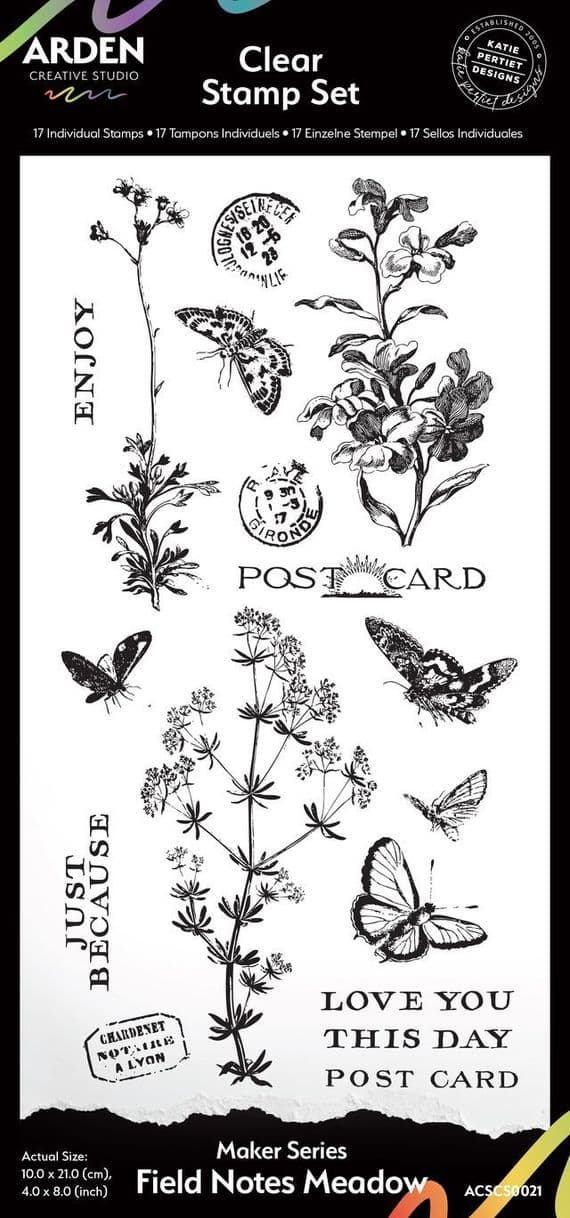 Arden Creative Studio Clear Stamps 4x8 - Maker Series - Field Notes Meadow