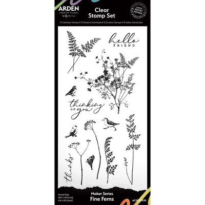 Arden Creative Studio Clear Stamps 4x8 - Maker Series - Fine Ferns