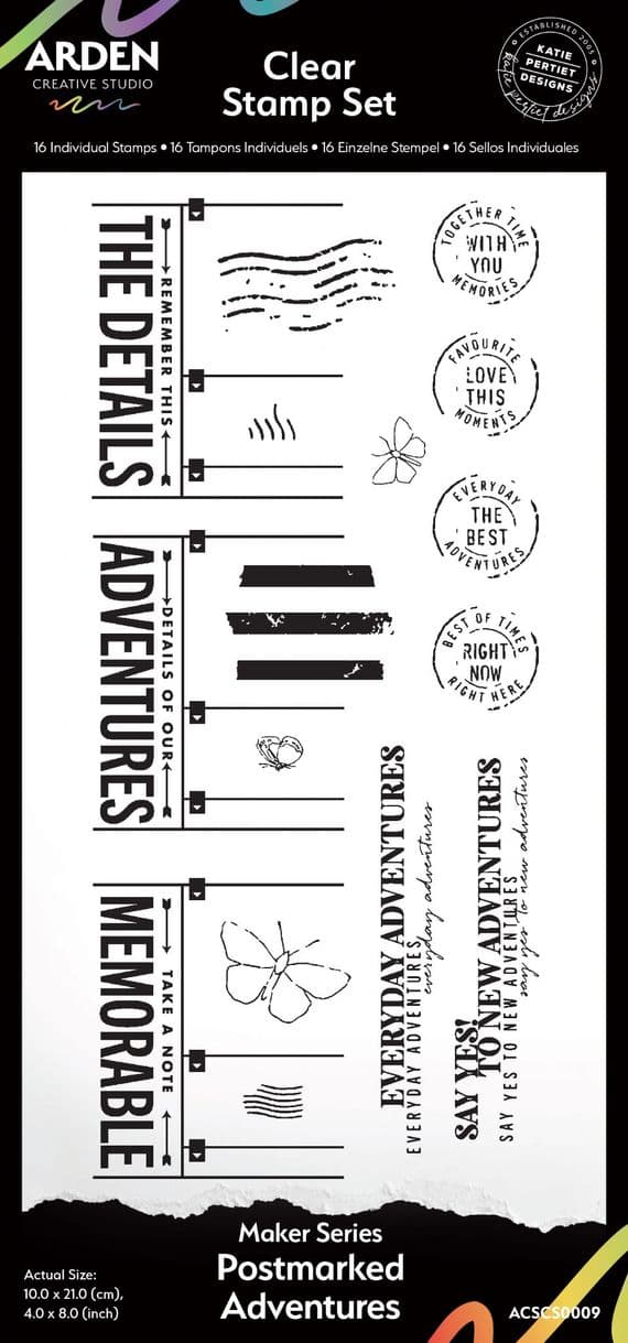 Arden Creative Studio Clear Stamps 4x8 - Maker Series - Postmarked Adventures