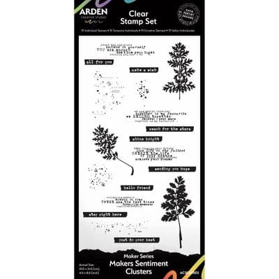 Arden Creative Studio Clear Stamps 4x8 - Maker Series - Sentiment Clusters