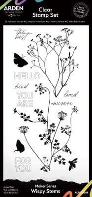 Arden Creative Studio Clear Stamps 4x8 - Maker Series - Wispy Stems
