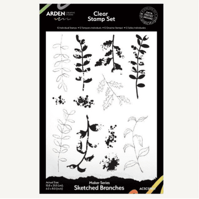 Arden Creative Studio Clear Stamps 6x8 - Maker Series - Sketched Branches