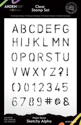 Arden Creative Studio Clear Stamps 6x8 - Maker Series - Sketchy Alpha