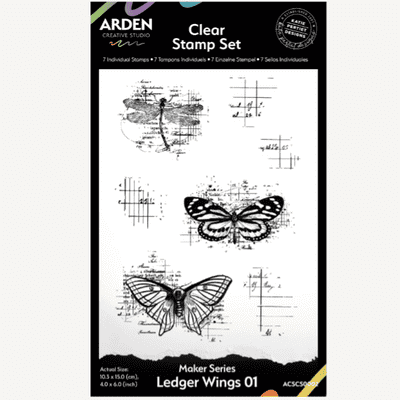 Arden Creative Studio Clear Stamps - Maker Series - Ledger Wings 01