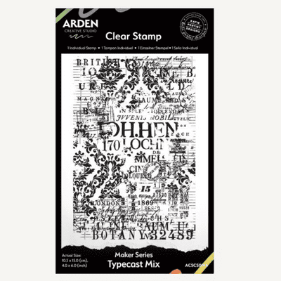 Arden Creative Studio Clear Stamps - Maker Series - Typecast Mix Background