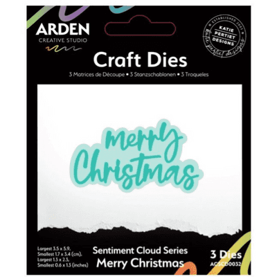 Arden Creative Studio Craft Die Set - Sentiment Cloud Series - Merry Christmas