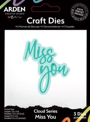 Arden Creative Studio Craft Die Set - Sentiment Cloud Series - Miss You
