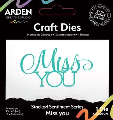 Arden Creative Studio Craft Die Set - Sentiment Series - Stacked Miss You