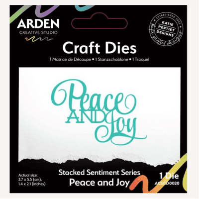 Arden Creative Studio Craft Die Set - Sentiment Series - Stacked Peace and Joy