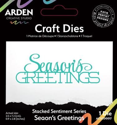 Arden Creative Studio Craft Die Set - Sentiment Series - Stacked Season's Greetings