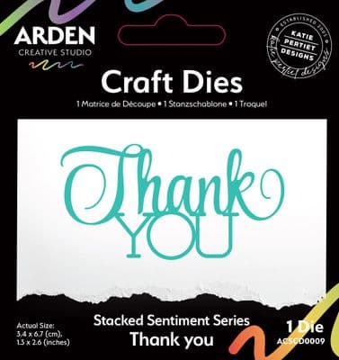 Arden Creative Studio Craft Die Set - Sentiment Series - Stacked Thank You