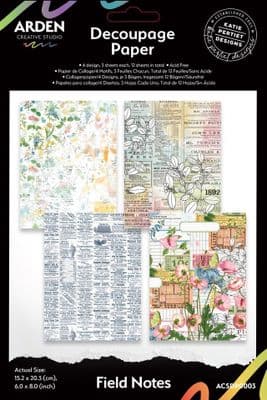 Arden Creative Studio Decoupage Paper - Field Notes