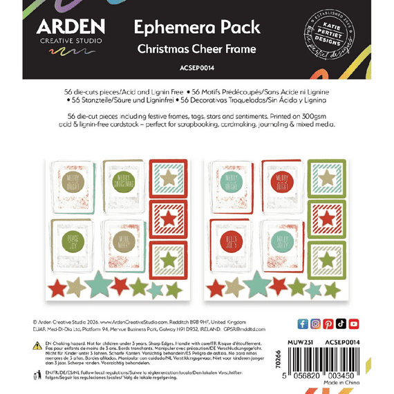 Arden Creative Studio Ephemera Pack - Christmas Cheer Frames
