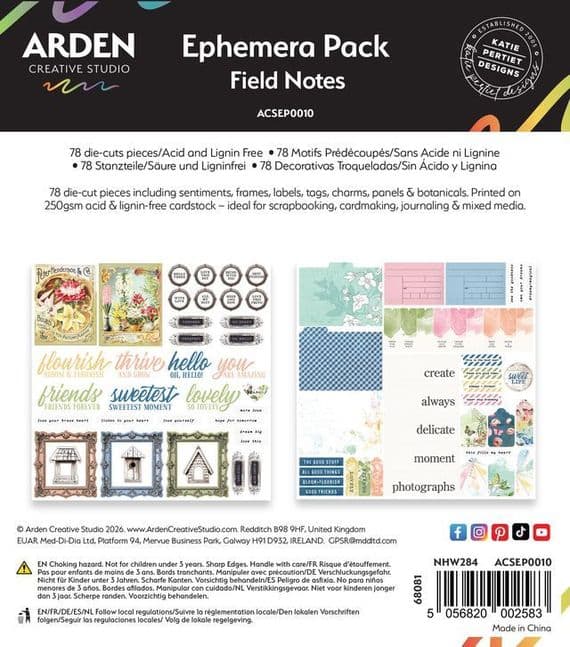 Arden Creative Studio Ephemera Pack - Field Notes