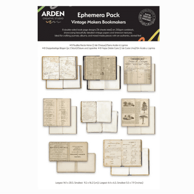 Arden Creative Studio Ephemera Pack - Vintage Makers Bookmakers