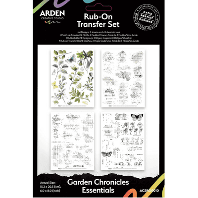 Arden Creative Studio Rub-On Transfer Set - Garden Chronicles Essentials
