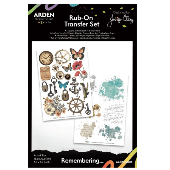 Arden Creative Studio Rub-On Transfer Set - Remembering