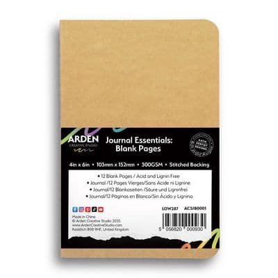 Arden Creative Studio Stitched Journal - Journal Essentials Blank Pages 4in x 6in