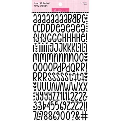 Bella Besties Luna Alphabet Puffy Stickers - Black