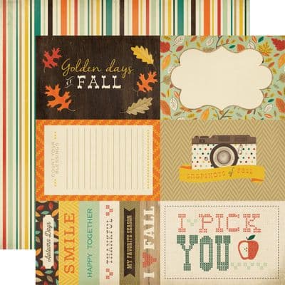 Carta Bella 12x12 Paper - Fall Blessings - 4x6 Journaling Cards