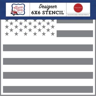 Carta Bella Stencil 6x6 - Fourth of July - American Flag