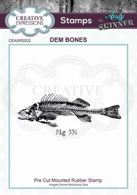 Creative Expressions Rubber Stamp by Andy Skinner - Dem Bones 