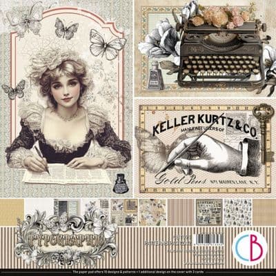 Ciao Bella 12x12 Inch Patterns Paper Pad - Typographic
