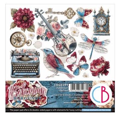 Ciao Bella 6x6 Inch Fussy Cut Pad - Bohemian Burgundy