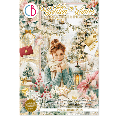 Ciao Bella A4 Junk Journal Ephemera Book - Golden Winter