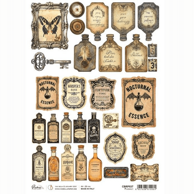 Ciao Bella Rice Paper Sheet A4 - Cabinet of Curiosities Pharmacy