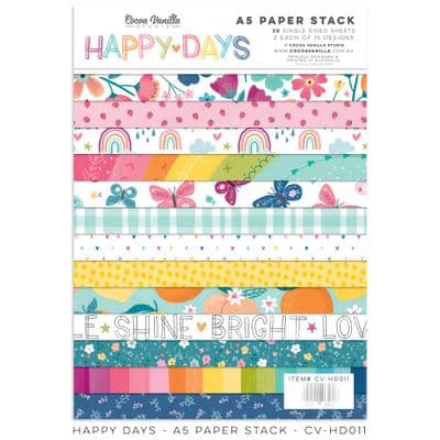 Cocoa Vanilla Studios A5 Paper Pack - Happy Days