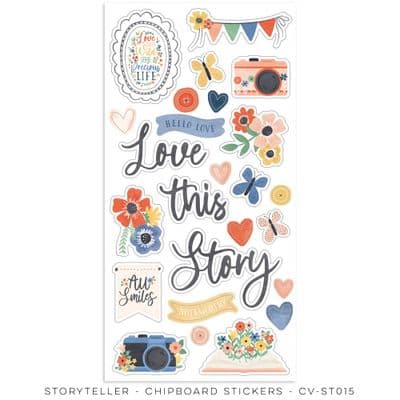 Cocoa Vanilla Studios Chipboard Stickers - Storyteller