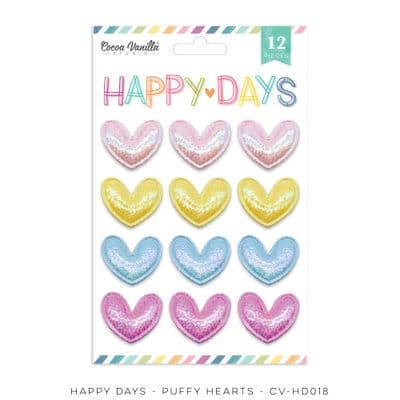 Cocoa Vanilla Studios Puffy Hearts - Happy Days