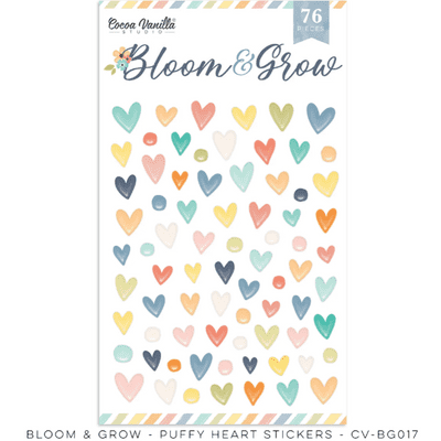 Cocoa Vanilla Studios Puffy Stickers - Bloom & Grow - Hearts