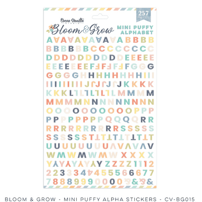Cocoa Vanilla Studios Puffy Stickers - Bloom & Grow - Mini Alphabet