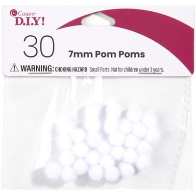 CousinDIY Pom-Poms 7mm - White